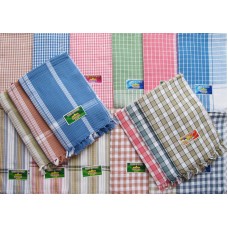 Cotton Checks Towel Set / Multi color Checks Towel Set of 2Pcs