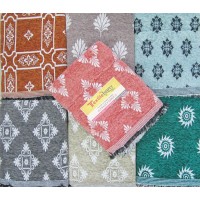 COTTON AND VELVET SOLAPUR CHADDAR IN SMALL GEOMETRICAL DESIGN,LIGHT COLOR SOLAPURI CHADDAR - 1 PCS CHADDAR